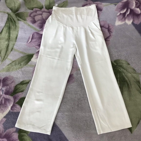 White Maternity Pants - Picture 1 of 13